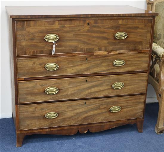 A Regency mahogany secretaire chest W.113cm